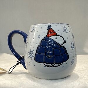Peanuts Blue and Red Winter Mug
